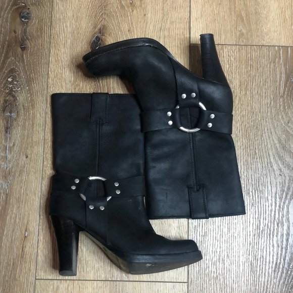 Michael Michael Kors Black Square Toe Boots Size 5 - Picture 2 of 9